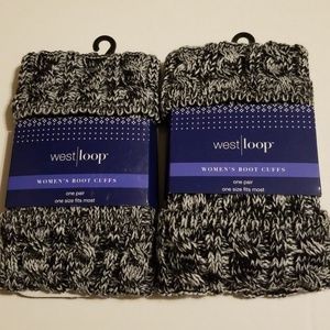 West Loop Women's Boot Cuffs Black & White